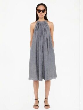 Apiece Apart Linen Cotton Dress  Gray Size 8